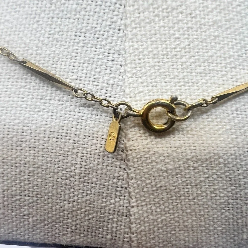 Vintage Monet Gold Tone Bar‎ Link Necklace Signed 18